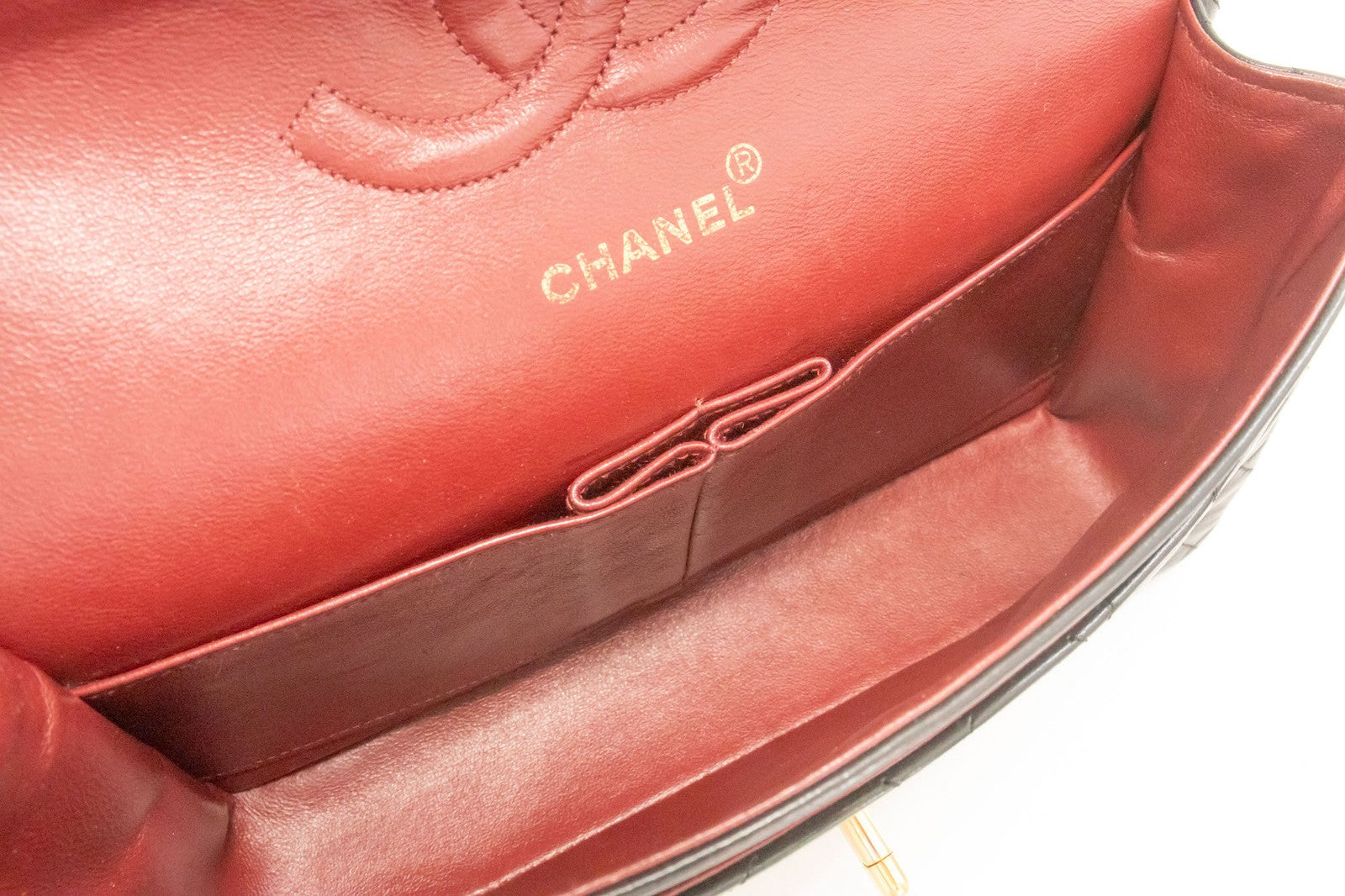 Chanel Classic Flap Lambskin Black Leather Crossbody Bag Bag (Pre-Owned)