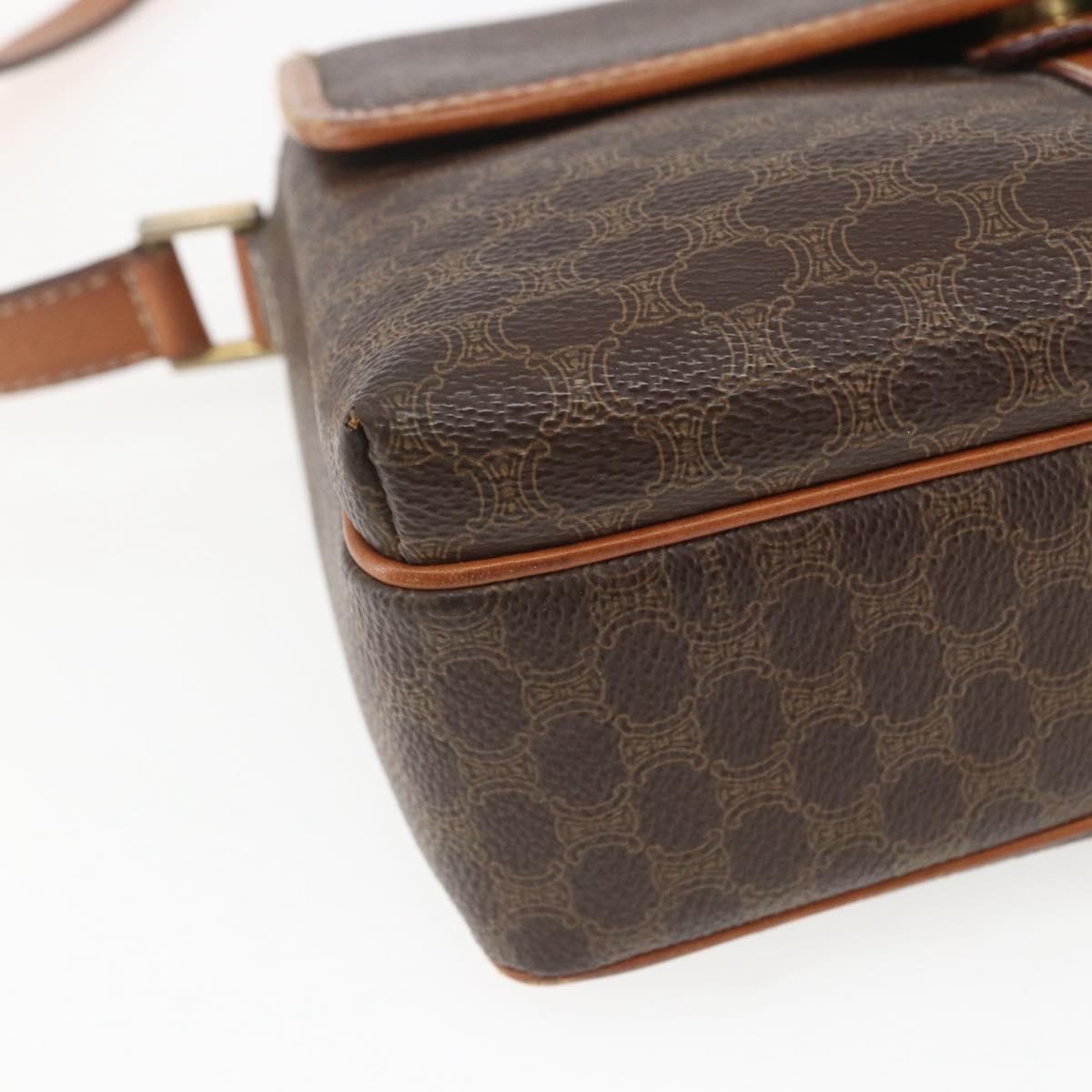 Celine Vintage Macadam Canvas And Leather Brown Canvas Shoulder Bag Bag (Pre-Owned)