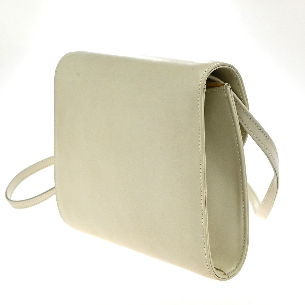 Celine Vintage Leather White Leather Shoulder Bag Bag (Pre-Owned)