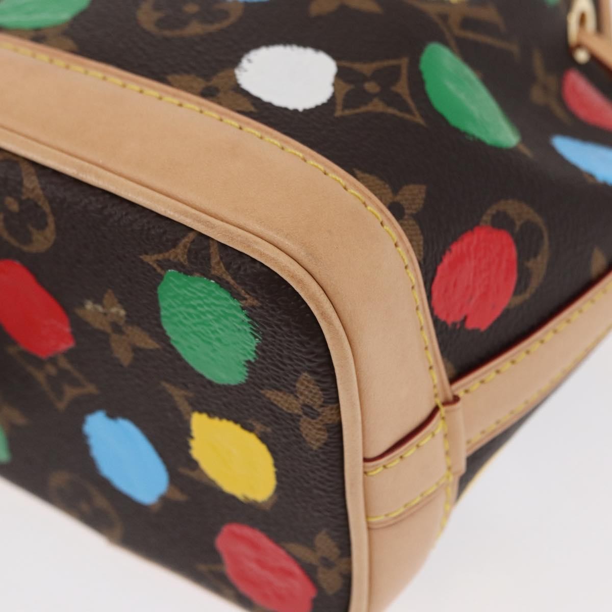 Louis Vuitton Noe Yayoi Kusama Painted Dots Monogram Canvas Brown Canvas Handbag (Pre-Owned)