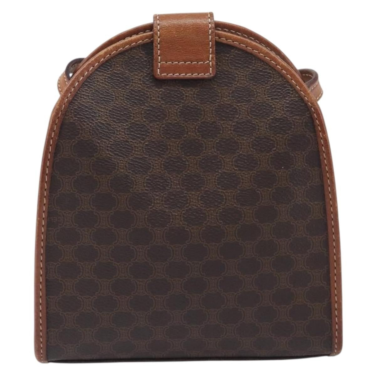 Celine Macadam Shoulder Canvas Brown Canvas Crossbody Bag Bag (Pre-Owned)