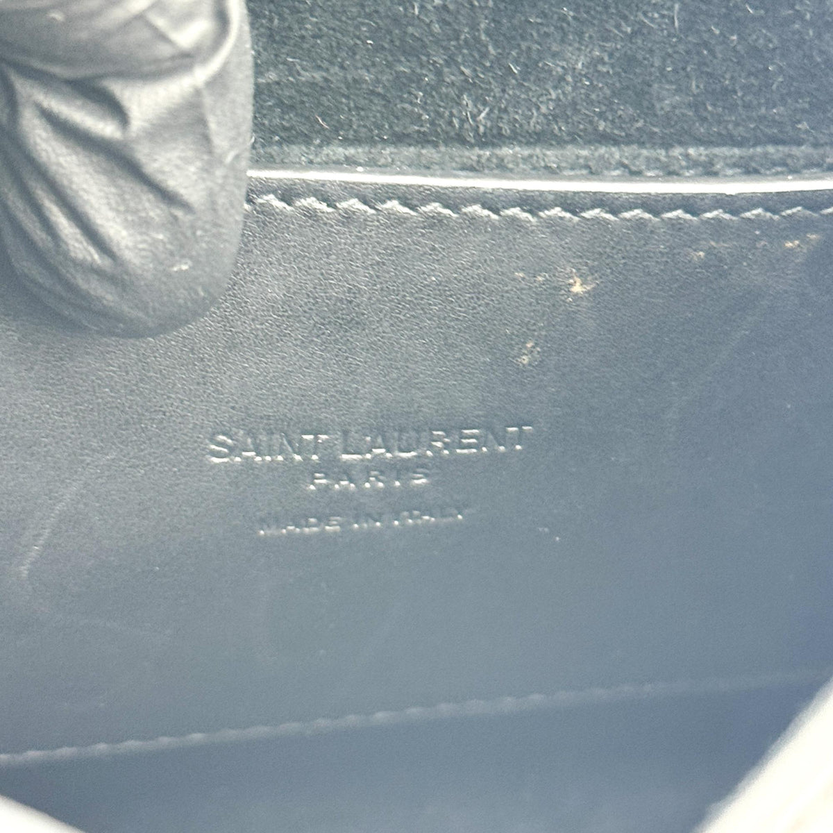 Saint Laurent Kaia Leather Black Leather Shoulder Bag Bag (Pre-Owned)
