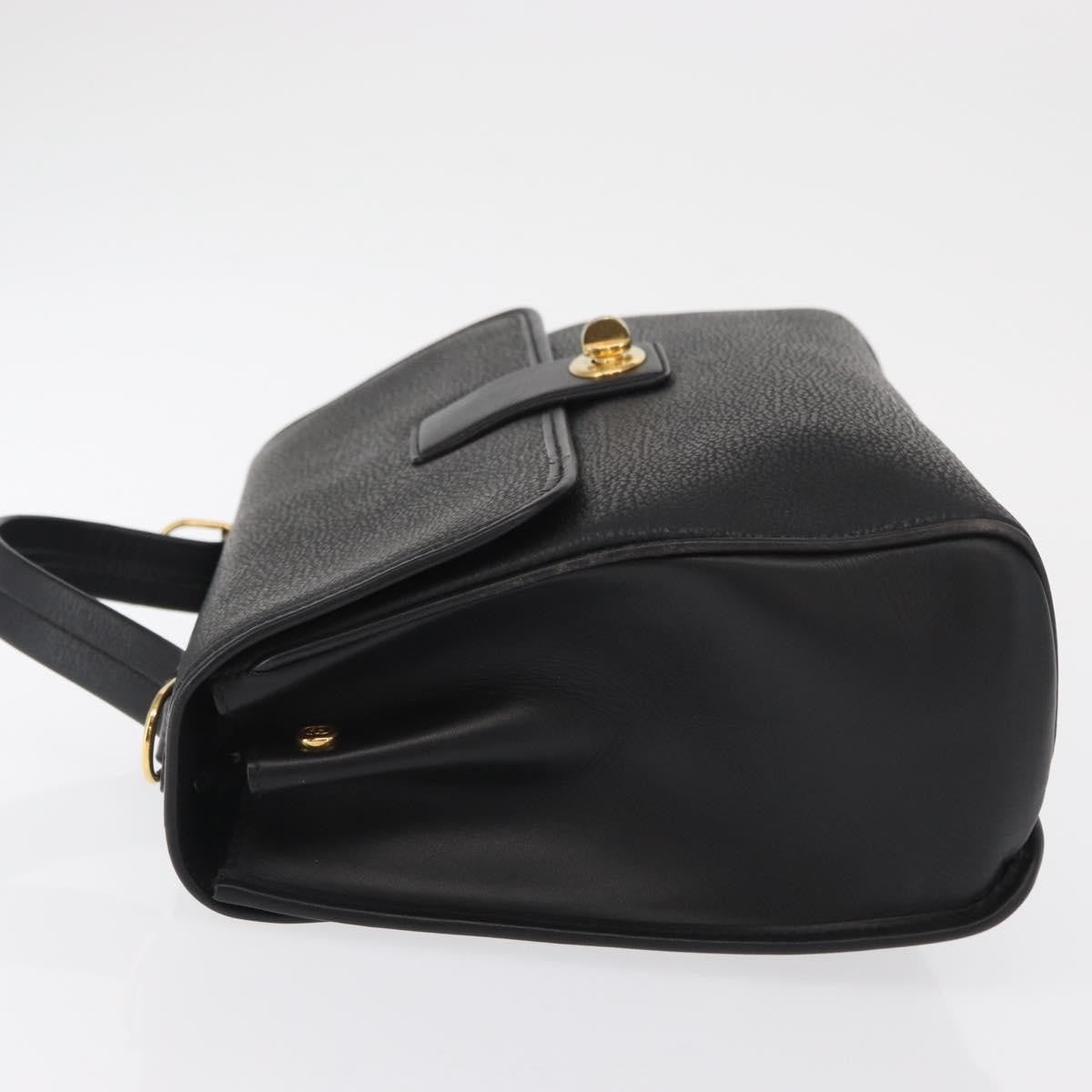 Gucci Vintage Leather Black Leather Handbag (Pre-Owned)