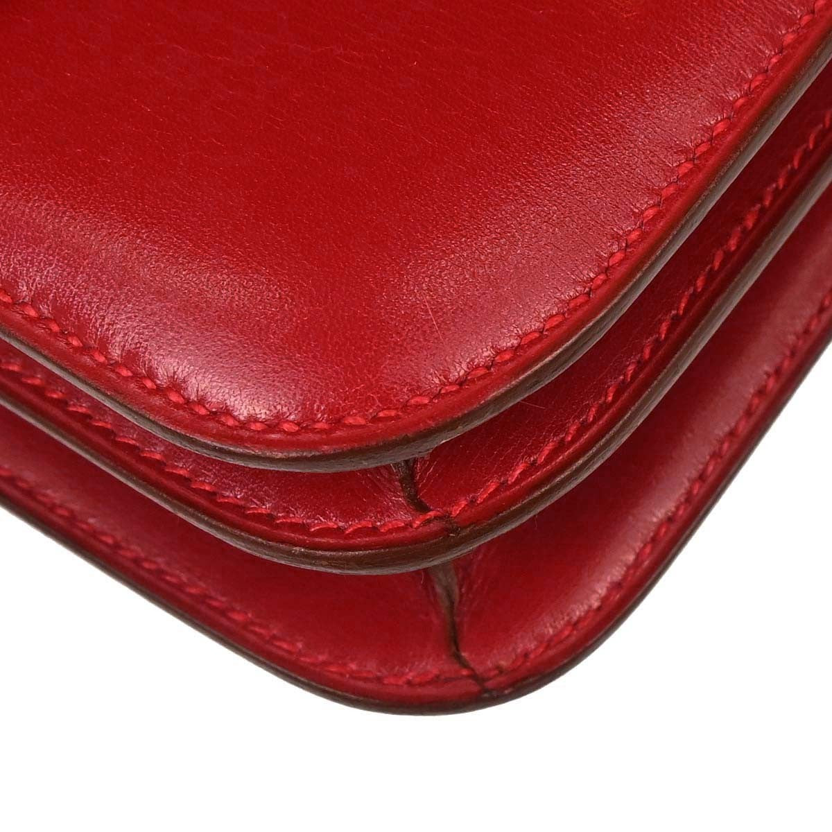 Hermes Constance Chamonix Red Leather Shoulder Bag Bag (Pre-Owned)