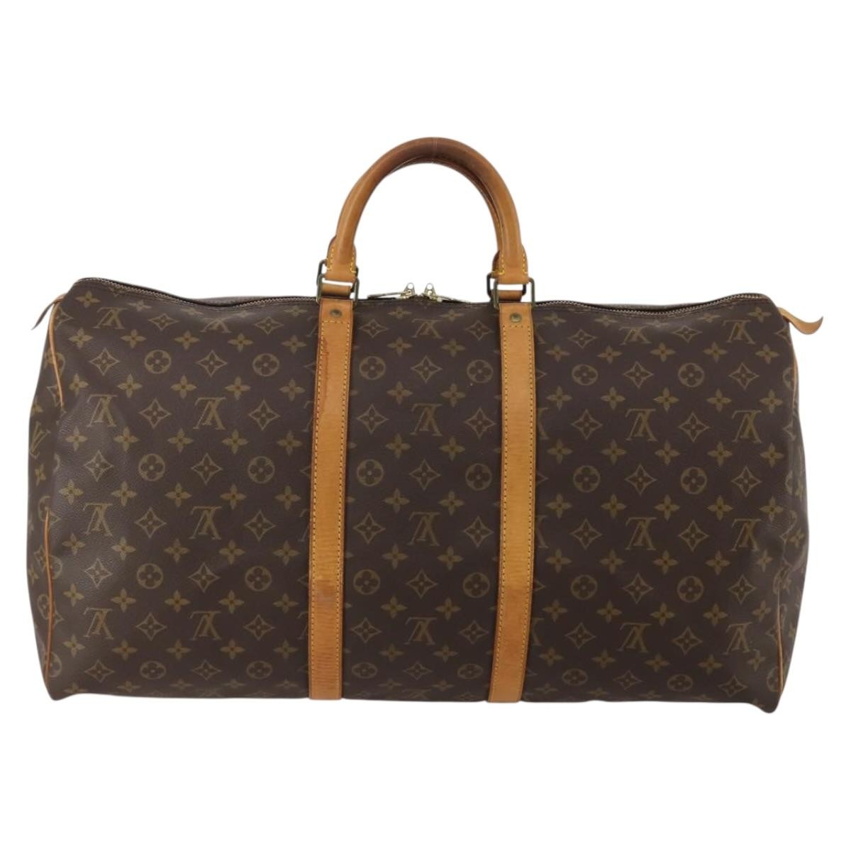 Louis Vuitton Keepall Monogram Brown Canvas Travel Bag Bag (Pre-Owned)