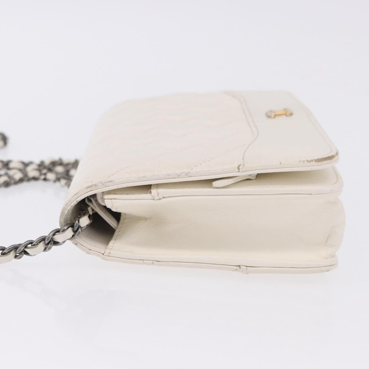 Chanel Wallet On Chain Lambskin White Leather Shoulder Bag Bag (Pre-Owned)