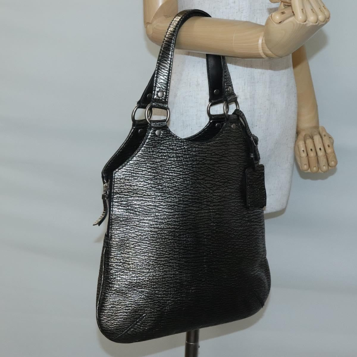 Saint Laurent Tribute Tote Leather Silver Leather Shoulder Bag Bag (Pre-Owned)
