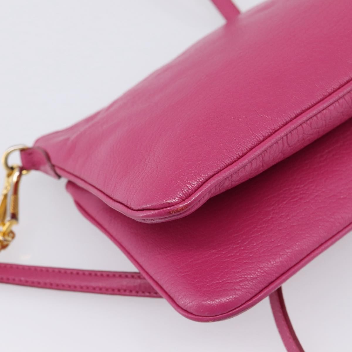 Miu Miu Madras Double Zip Leather Pink Leather Crossbody Bag Bag (Pre-Owned)