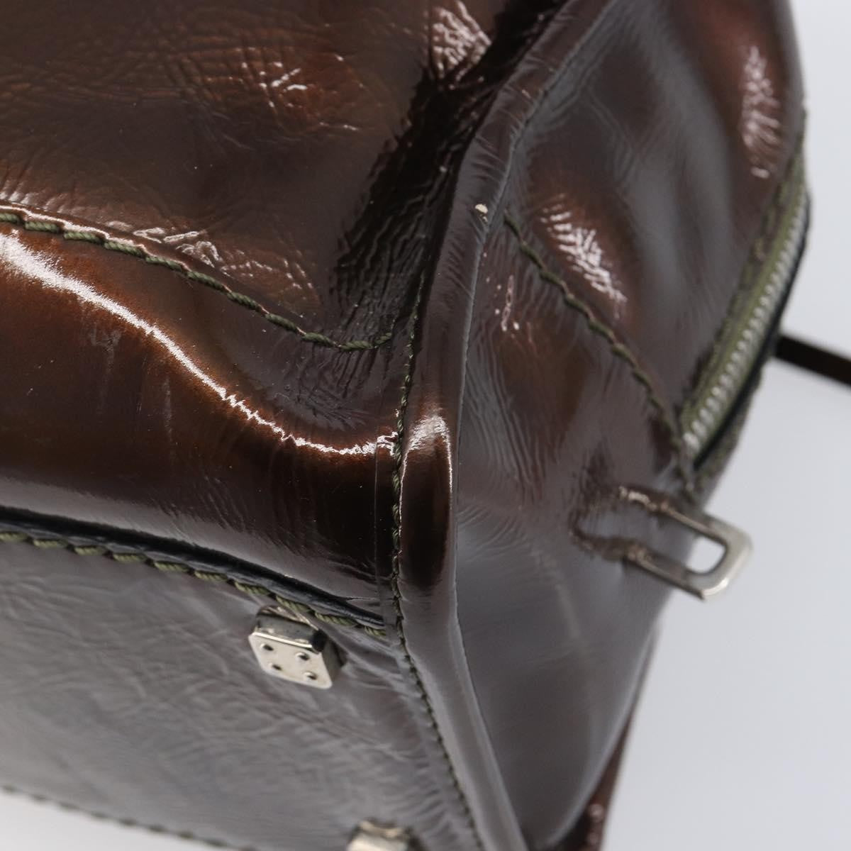 Loewe Amazona Patent Brown Patent_Leather Handbag (Pre-Owned)
