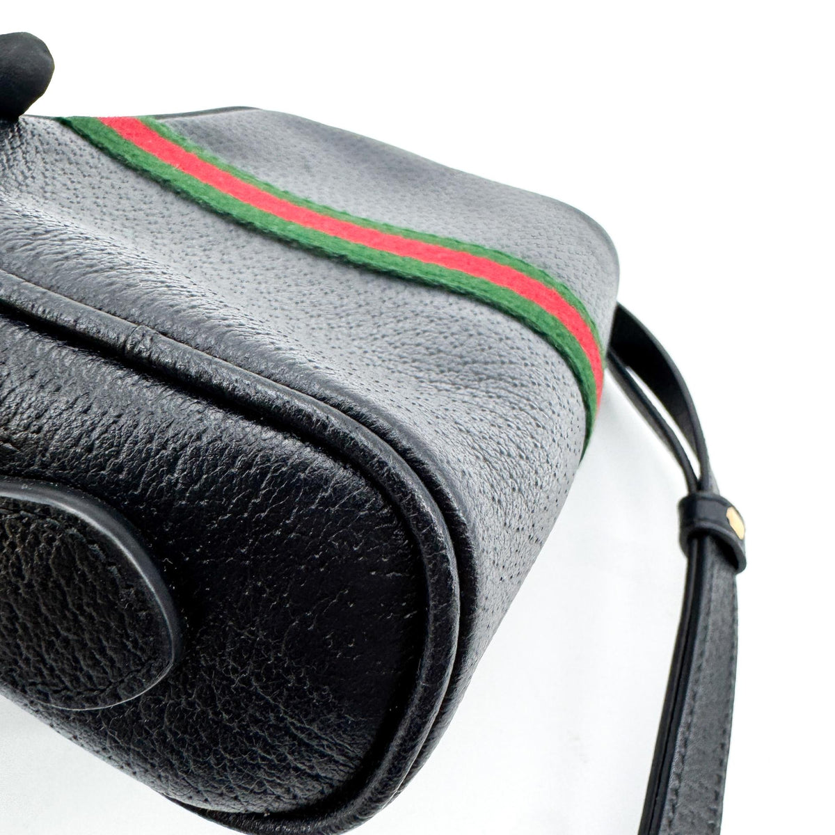 Gucci Ophidia Leather Black Leather Shoulder Bag Bag (Pre-Owned)