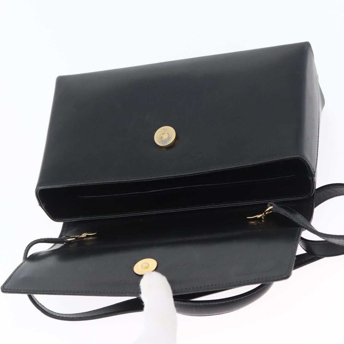 Salvatore Ferragamo Vintage Leather Black Leather Handbag (Pre-Owned)