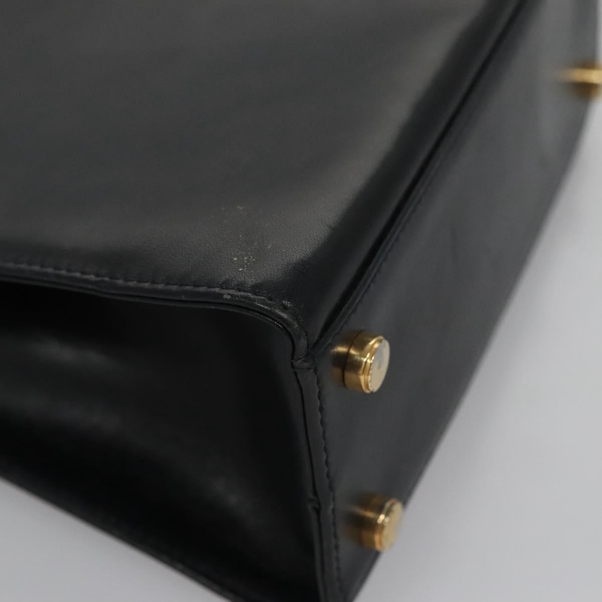 Salvatore Ferragamo Convertible Top Handle Leather Black Leather Handbag (Pre-Owned)