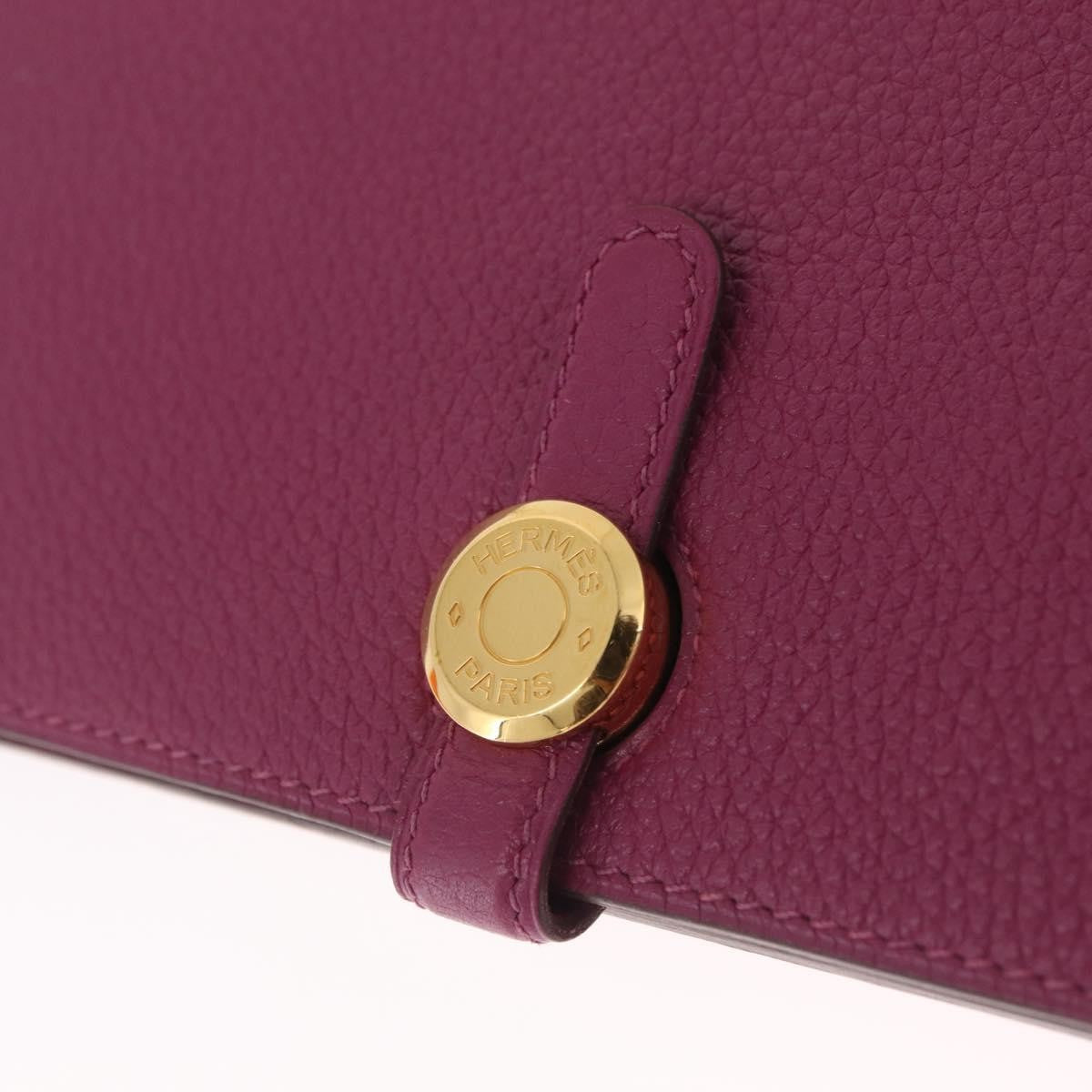 Hermes Dogon Duo Combined Leather Purple Leather Wallets Accessory (Pre-Owned)