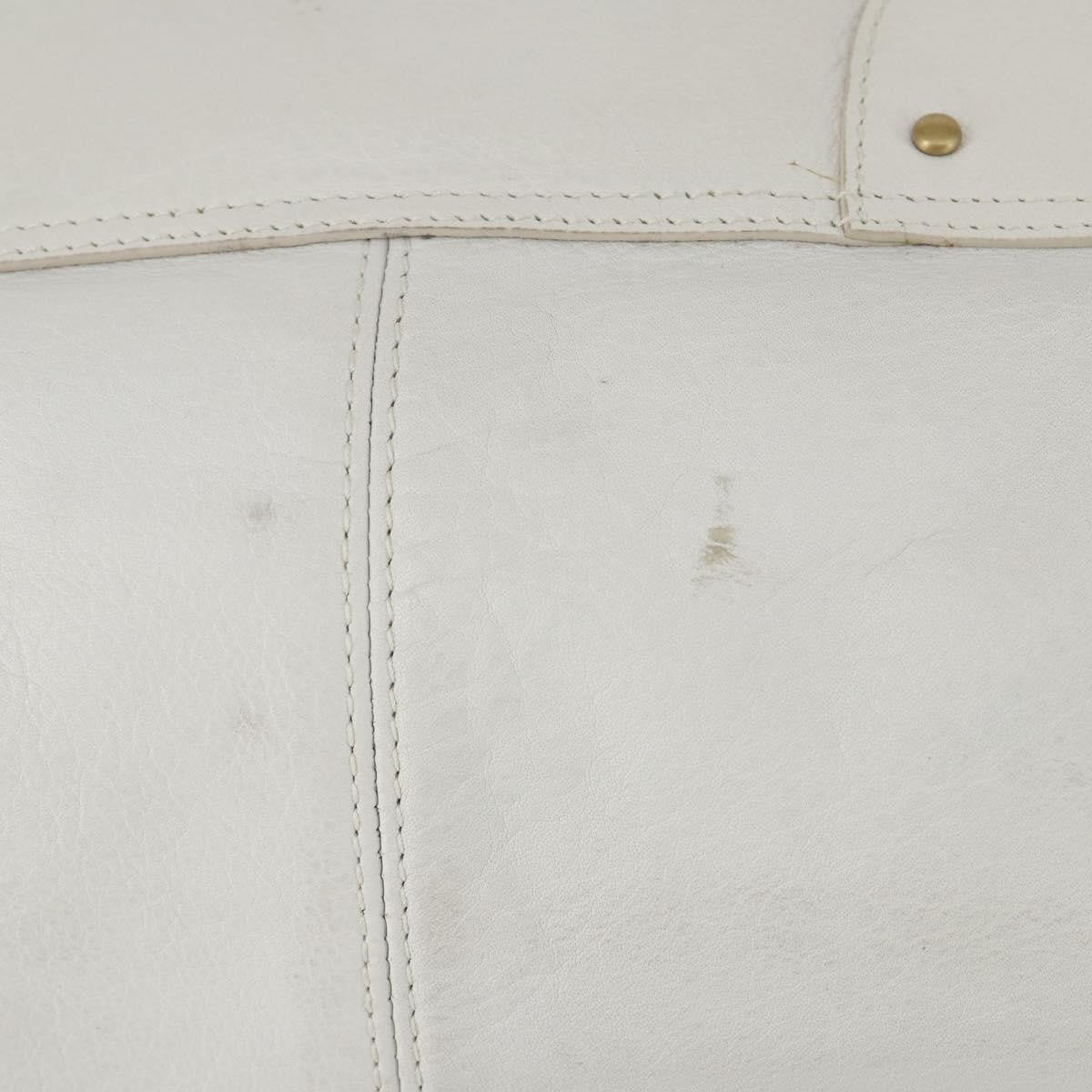Bally Vintage Leather White Leather Shoulder Bag Bag (Pre-Owned)