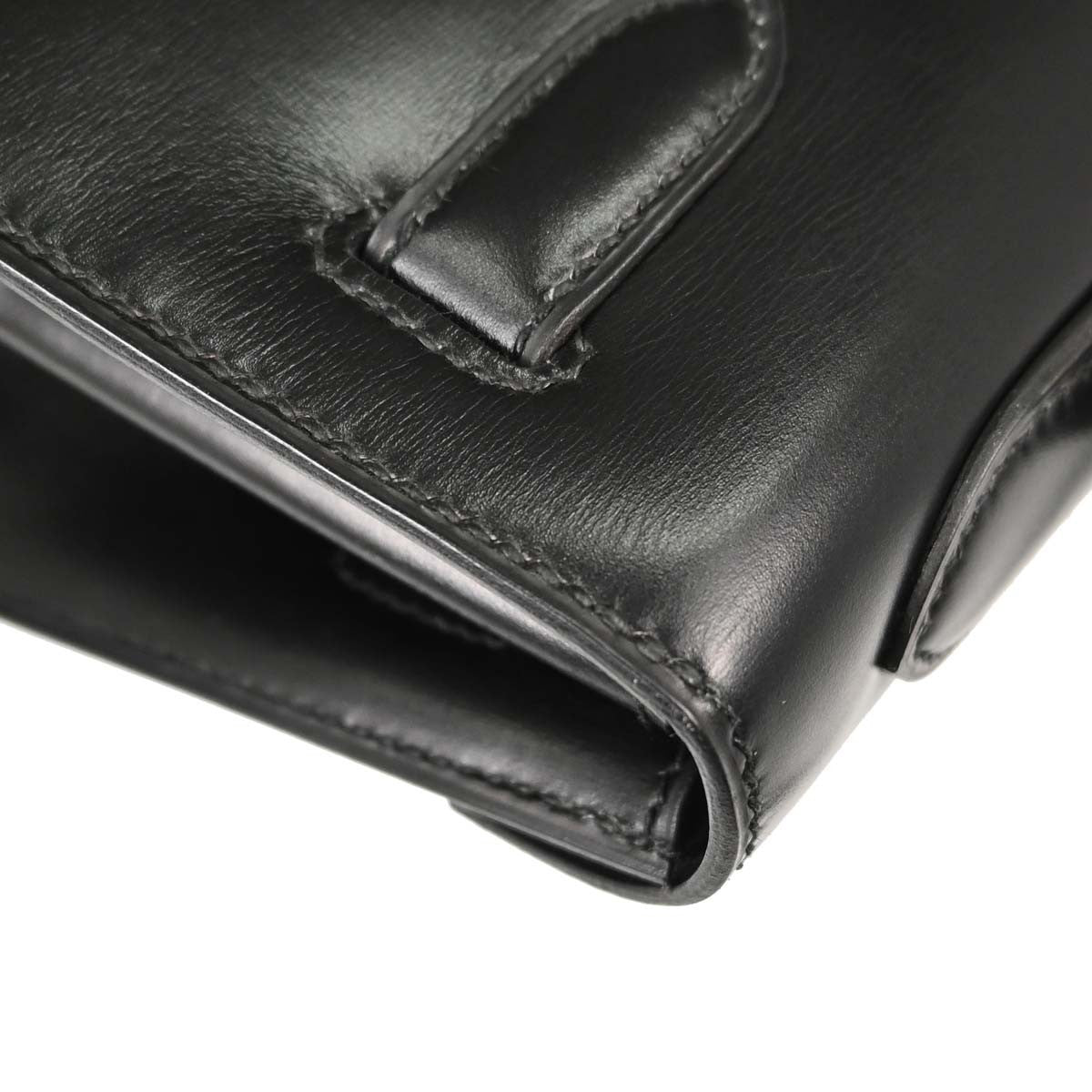 Hermes Kelly Sellier Box Calf Black Calfskin Handbag (Pre-Owned)