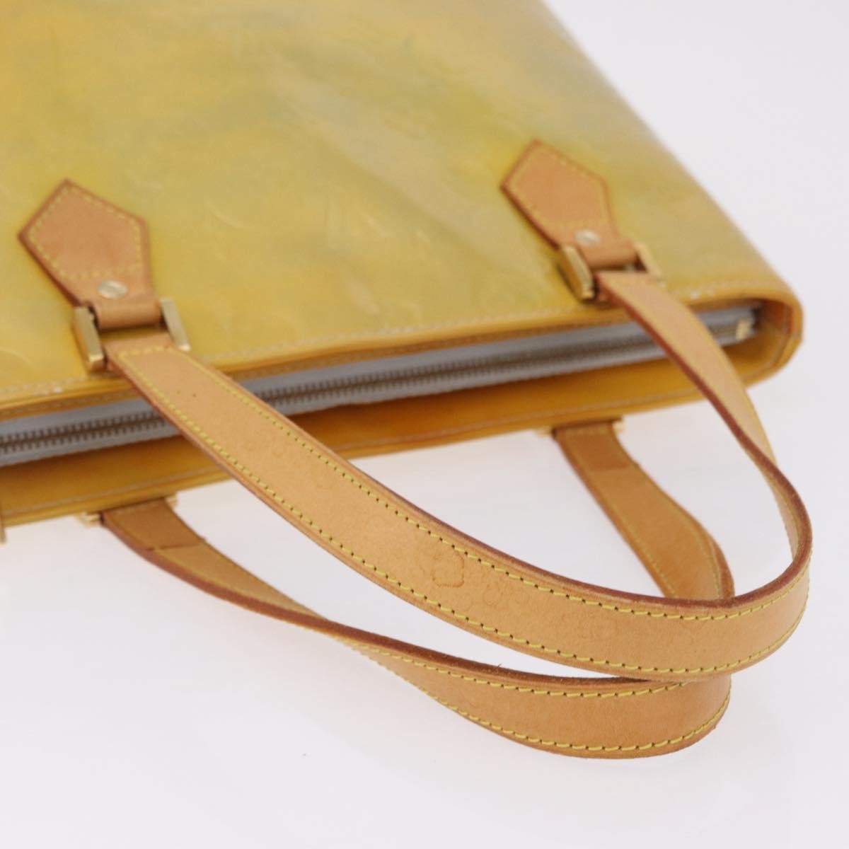 Louis Vuitton Houston Monogram Vernis Yellow Patent_Leather Handbag (Pre-Owned)
