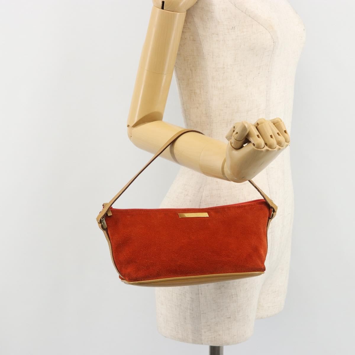 Gucci Vintage Suede Orange Suede Clutche & Pouche Bag (Pre-Owned)