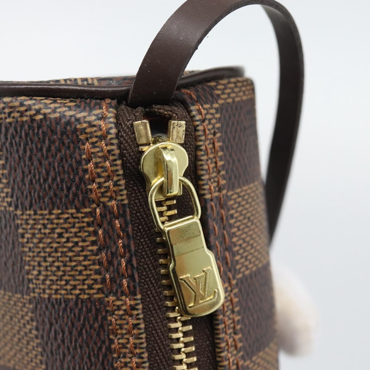 Louis Vuitton Papillon Pochette Damier Ebene Brown Canvas Clutche & Pouche Bag (Pre-Owned)