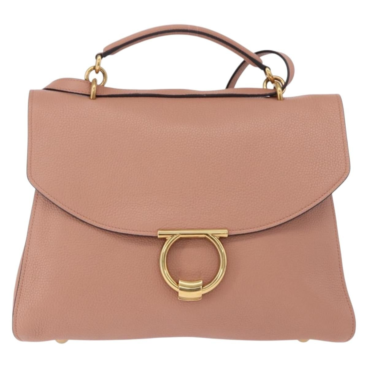 Salvatore Ferragamo Margot Satchel Leather Pink Leather Handbag (Pre-Owned)