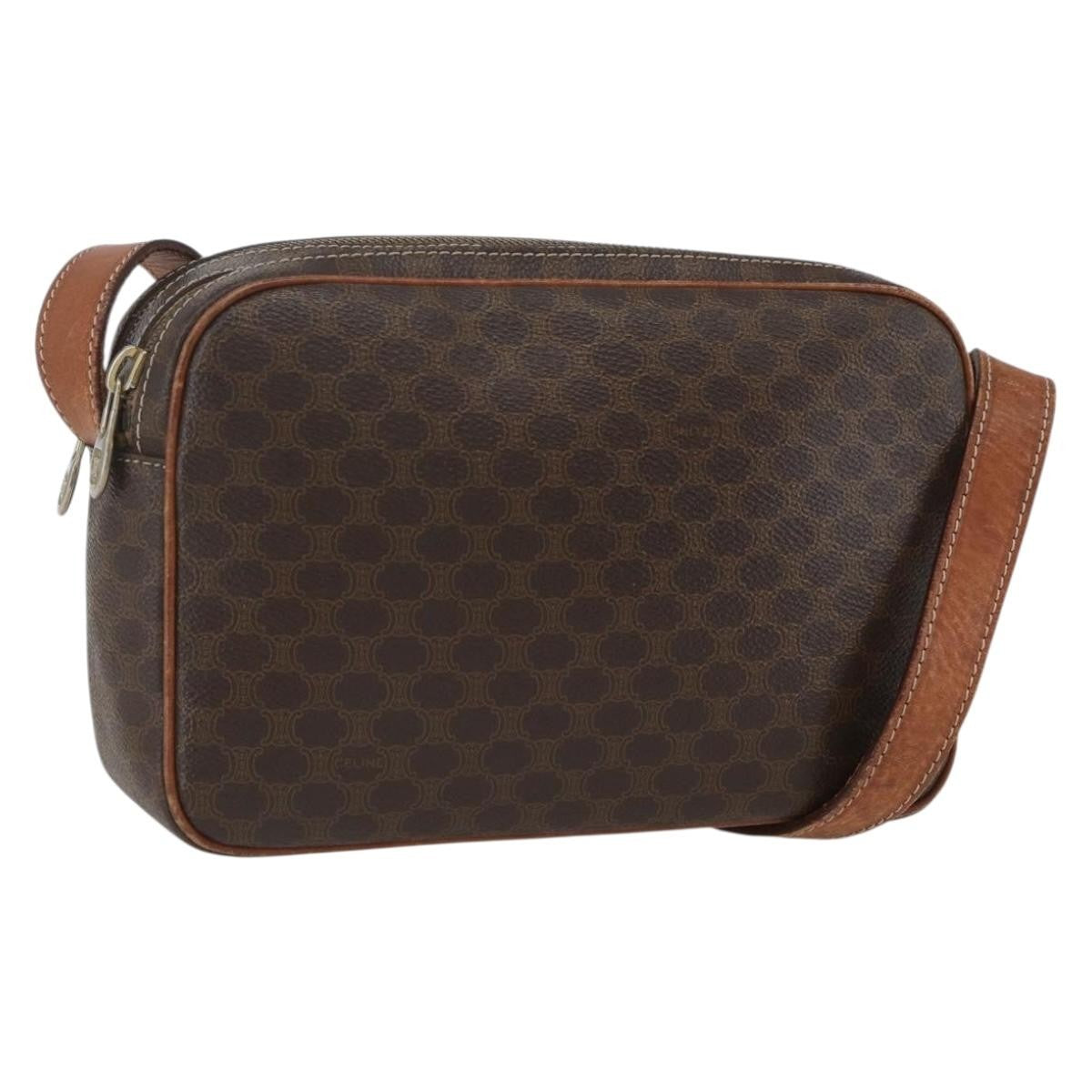 Celine Vintage Macadam Canvas Brown Canvas Shoulder Bag Bag (Pre-Owned)
