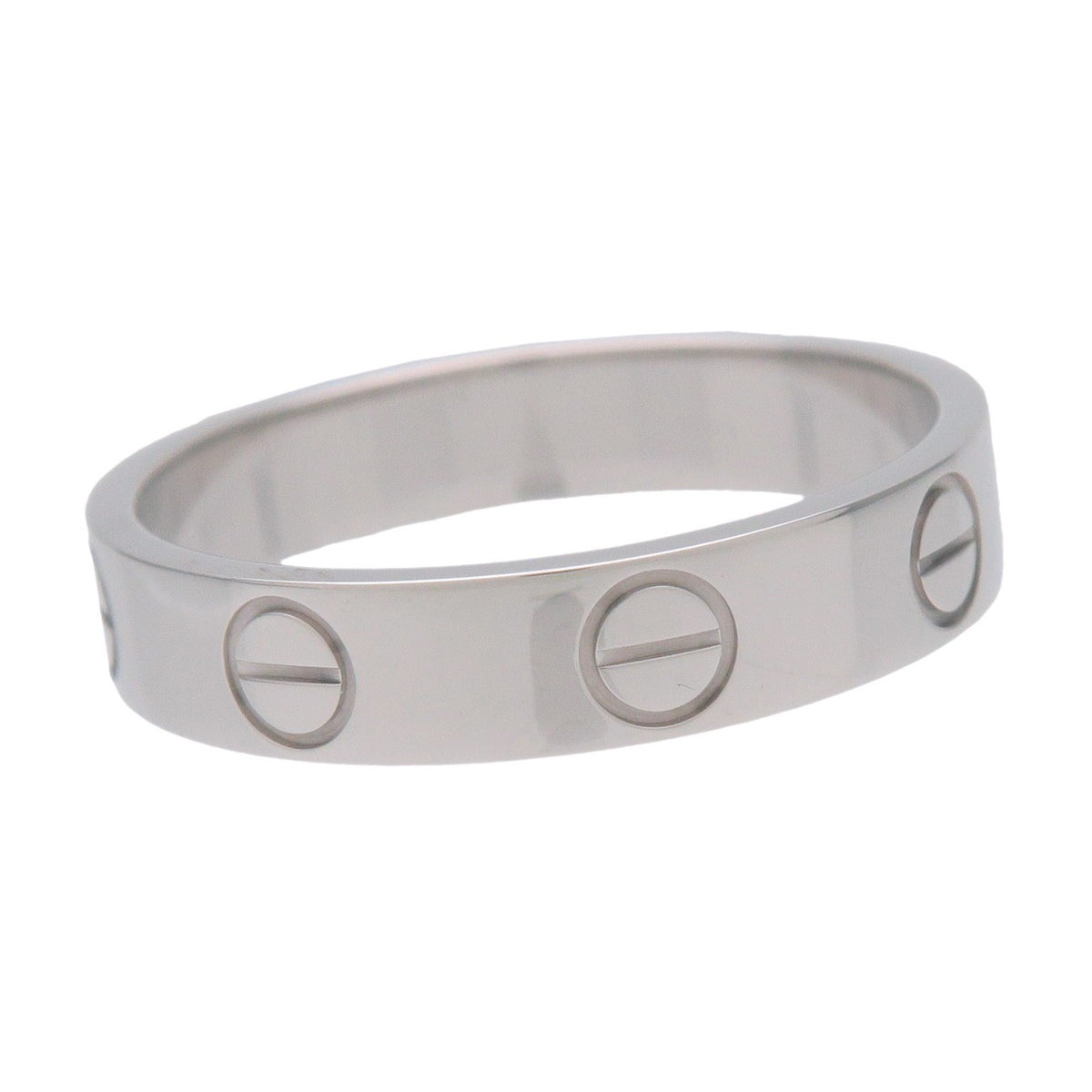 Cartier Love Band 18K White Gold Silver White_Gold Ring Jewelry (Pre-Owned)
