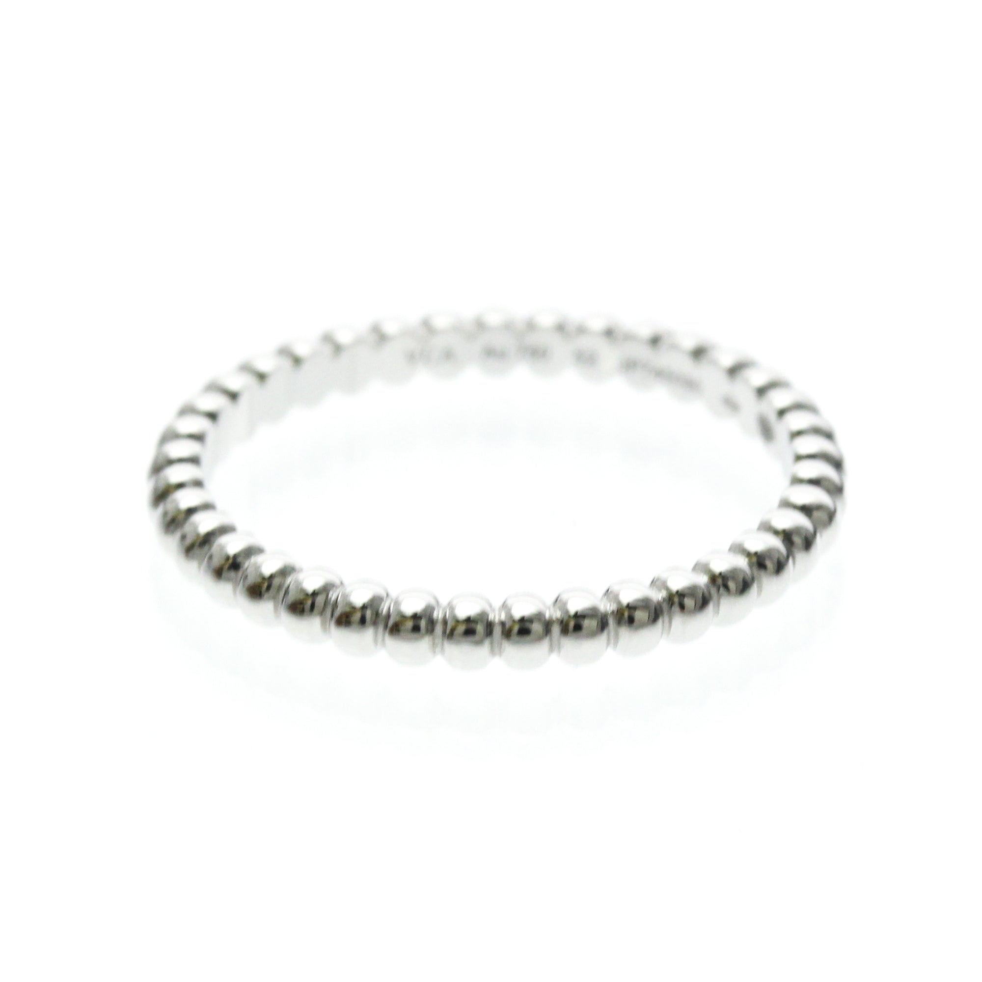 Van Cleef & Arpels Perlee 18K White Gold Silver White_Gold Ring Jewelry (Pre-Owned)