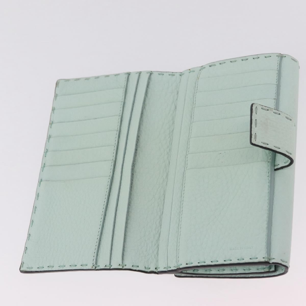 Fendi Selleria Peekaboo Leather Green Leather Wallets Accessory (Pre-Owned)