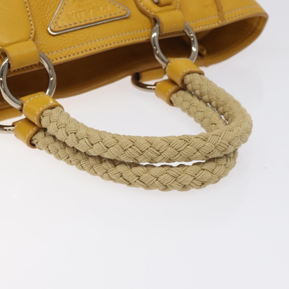 Prada Vintage Leather Yellow Leather Handbag (Pre-Owned)