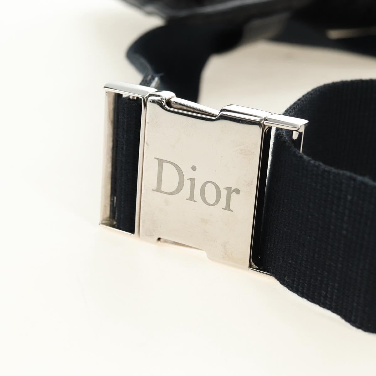 Christian Dior Vintage Street Chic Belt Diorissimo Canvas Black Canvas Handbag (Pre-Owned)