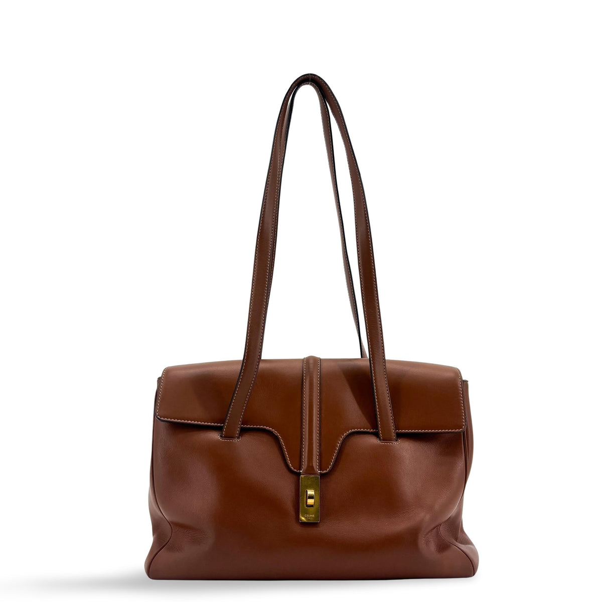 Celine Soft 16 Smooth Calfskin Brown Leather Handbag (Pre-Owned)