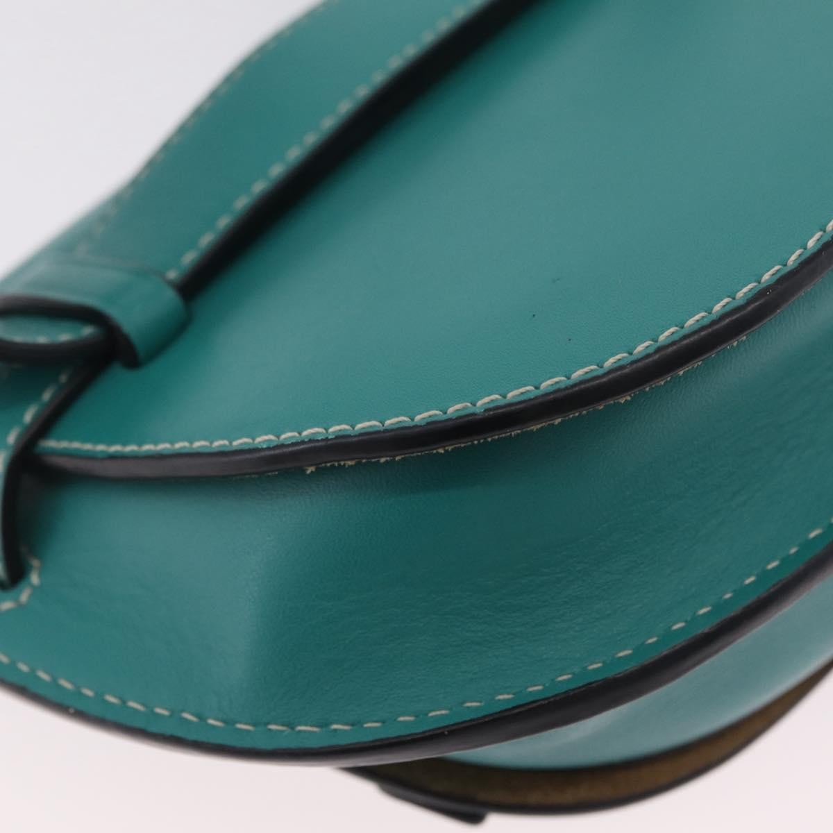 Loewe Gate Belt Leather Green Leather Handbag (Pre-Owned)