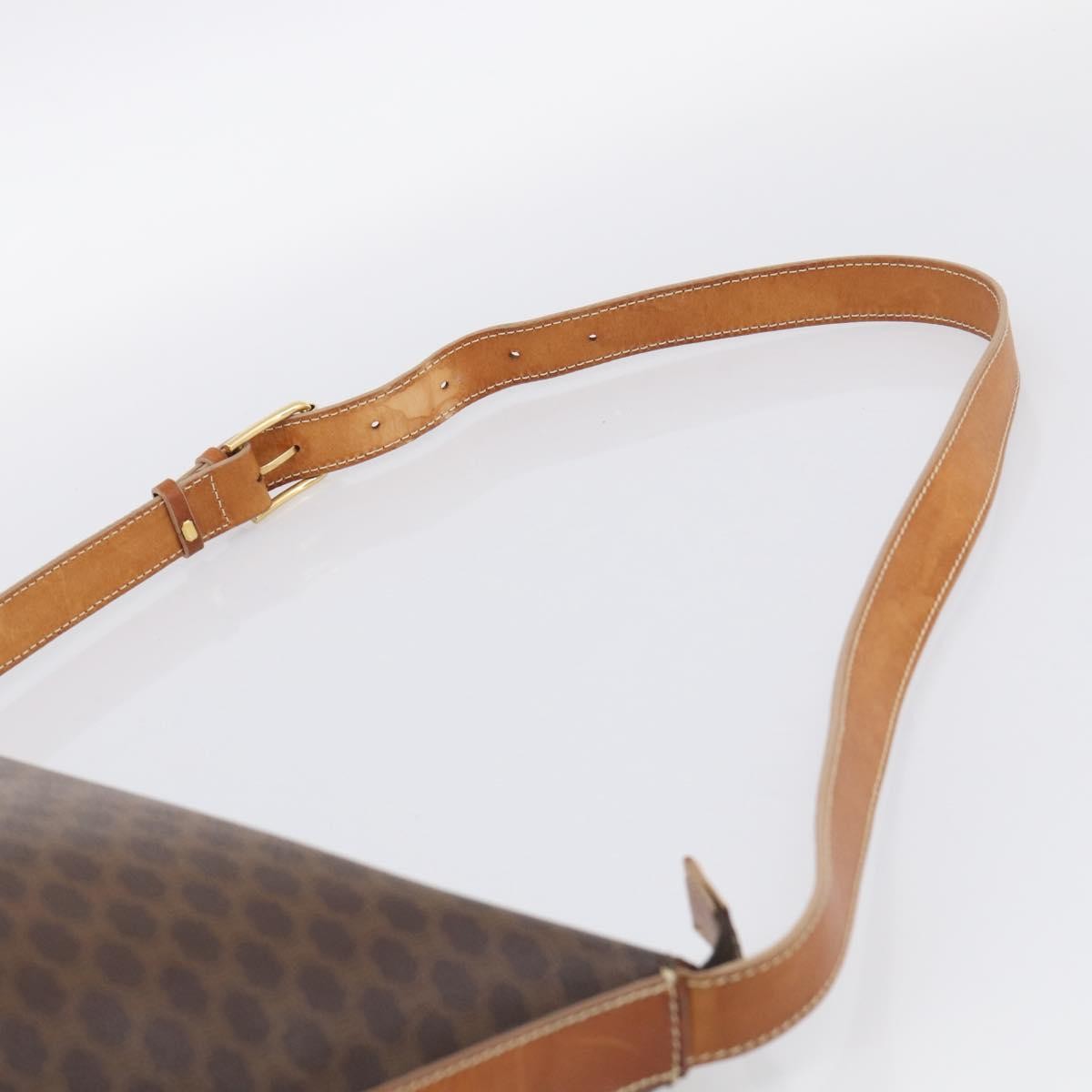 Celine Macadam Shoulder Pvc Leather Brown Canvas Crossbody Bag Bag (Pre-Owned)