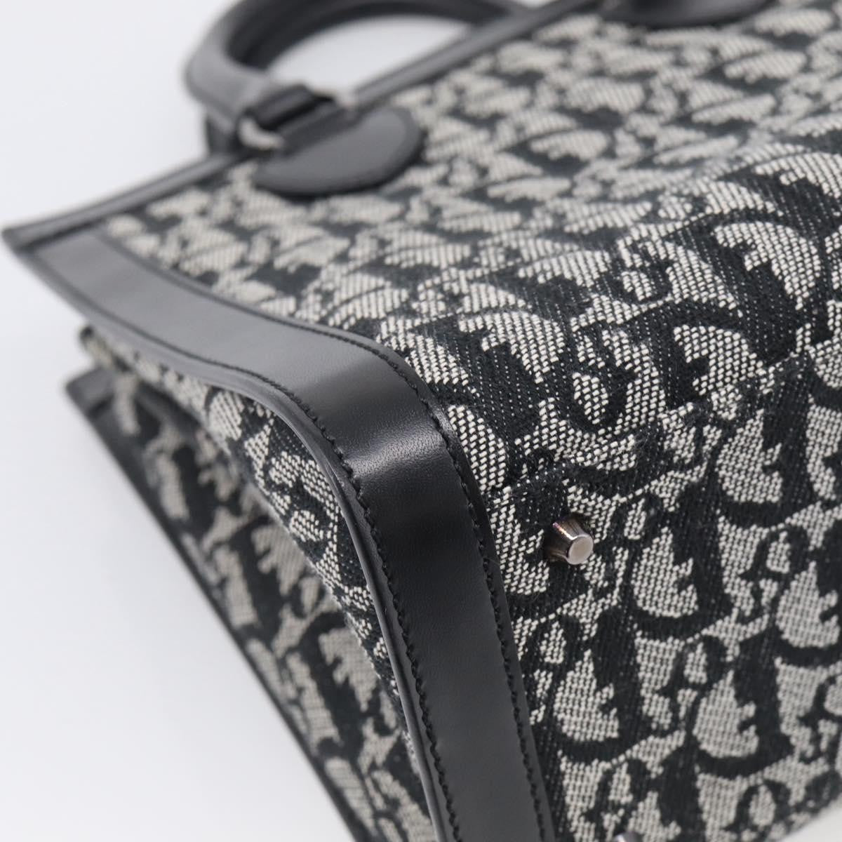 Christian Dior Vintage Trotter Pocket Diorissimo Canvas Black Canvas Tote Bag Bag (Pre-Owned)