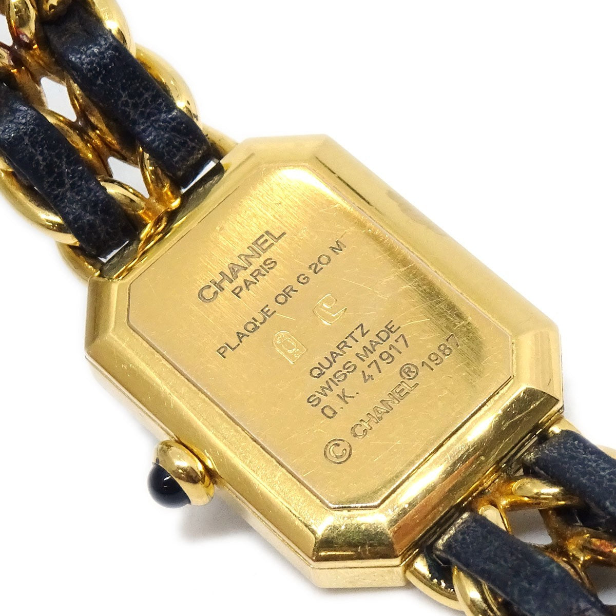 Chanel Premiere Rock Quartz Plated Metal And Leather Watch (Pre-Owned)