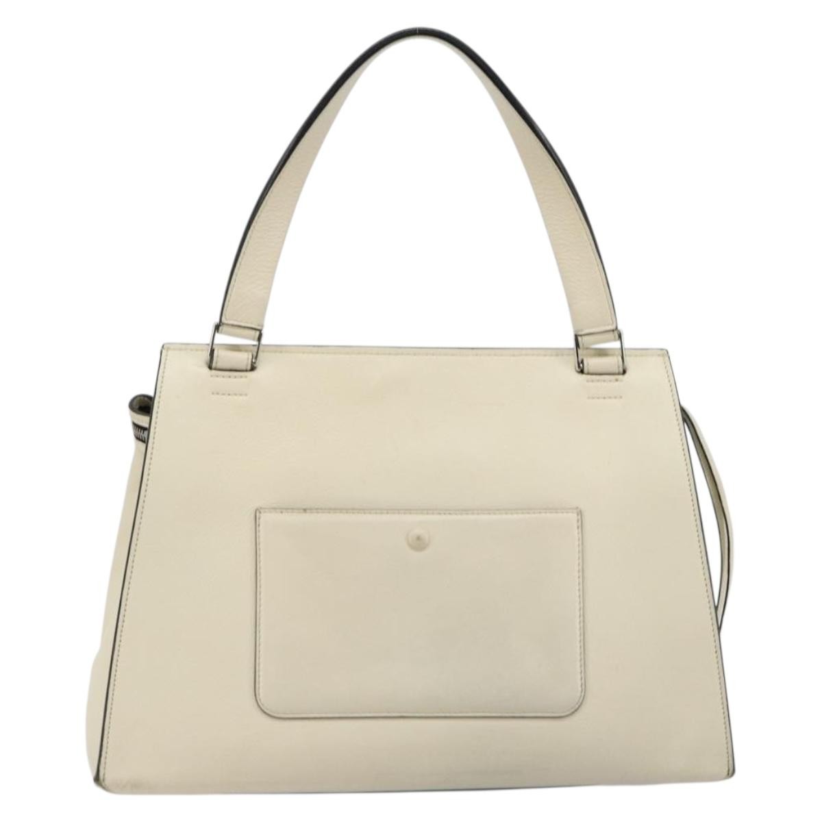 Celine Edge Leather White Leather Handbag (Pre-Owned)