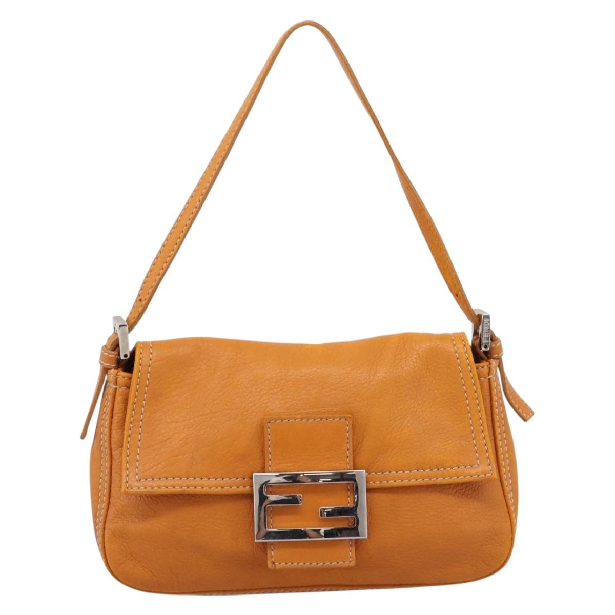 Fendi Selleria Baguette Leather Brown Leather Handbag (Pre-Owned)