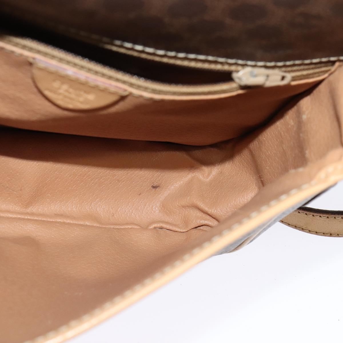 Celine Macadam Shoulder Pvc Leather Brown Canvas Bag (Pre-Owned)