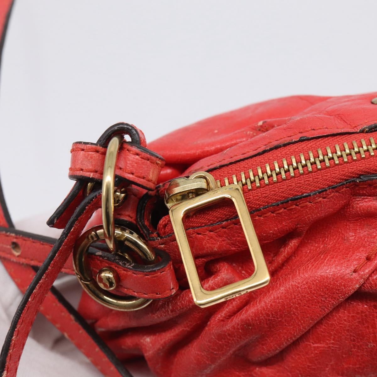 Chloe 2Way Shoulder Bag Leather Red Leather Shoulder Bag Bag (Pre-Owned)