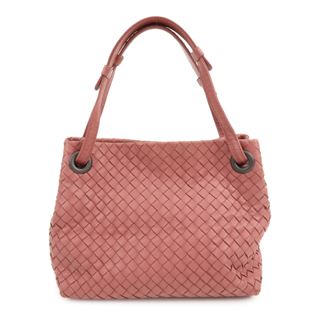 Bottega Veneta Bella Intrecciato Nappa Pink Leather Tote Bag Bag (Pre-Owned)
