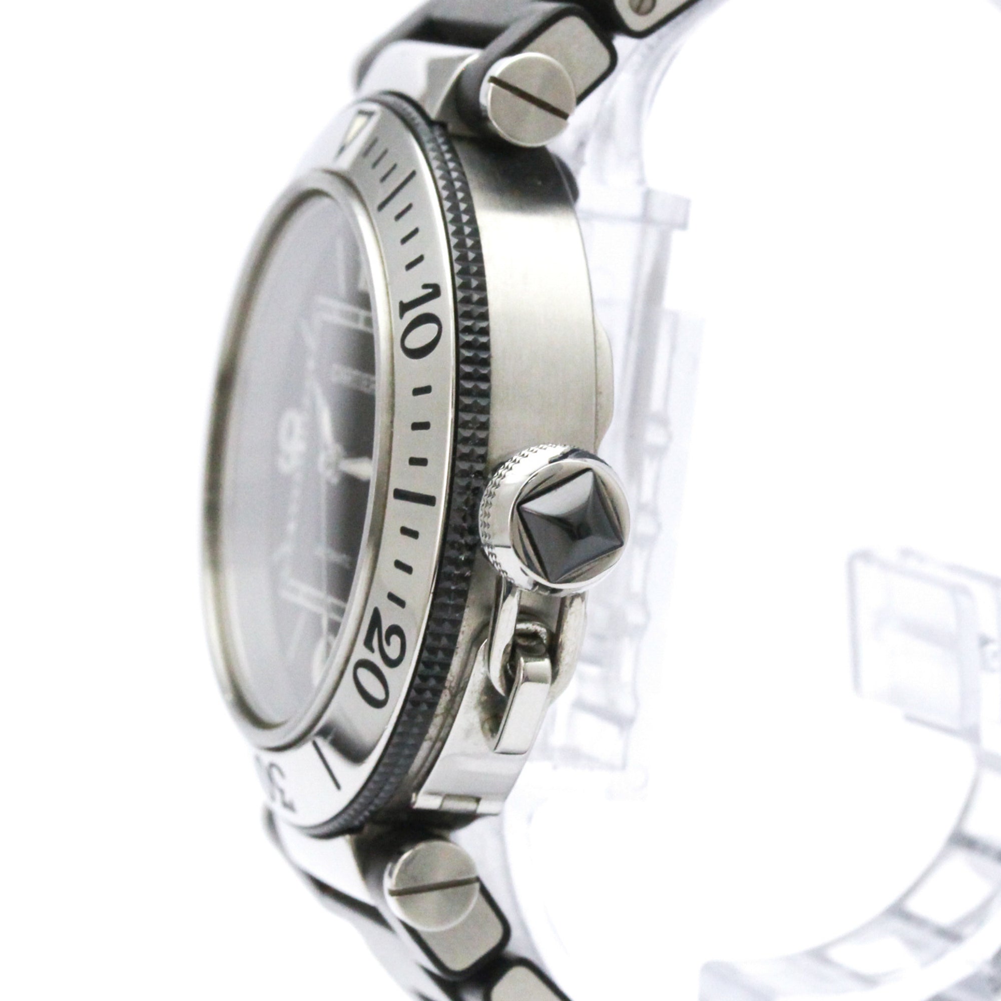 Cartier Pasha Seatimer Automatic Stainless Steel And Rubber Watch (Pre-Owned)