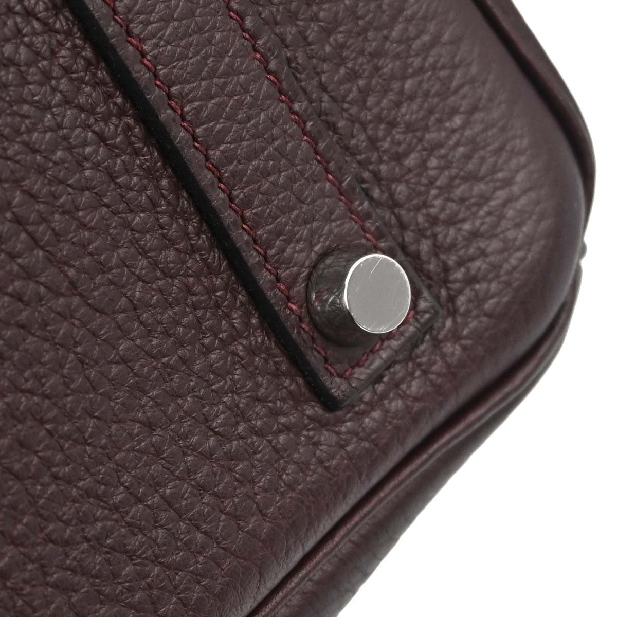 Hermes Birkin Purple Togo With Palladium Hardware Burgundy Leather Handbag (Pre-Owned)