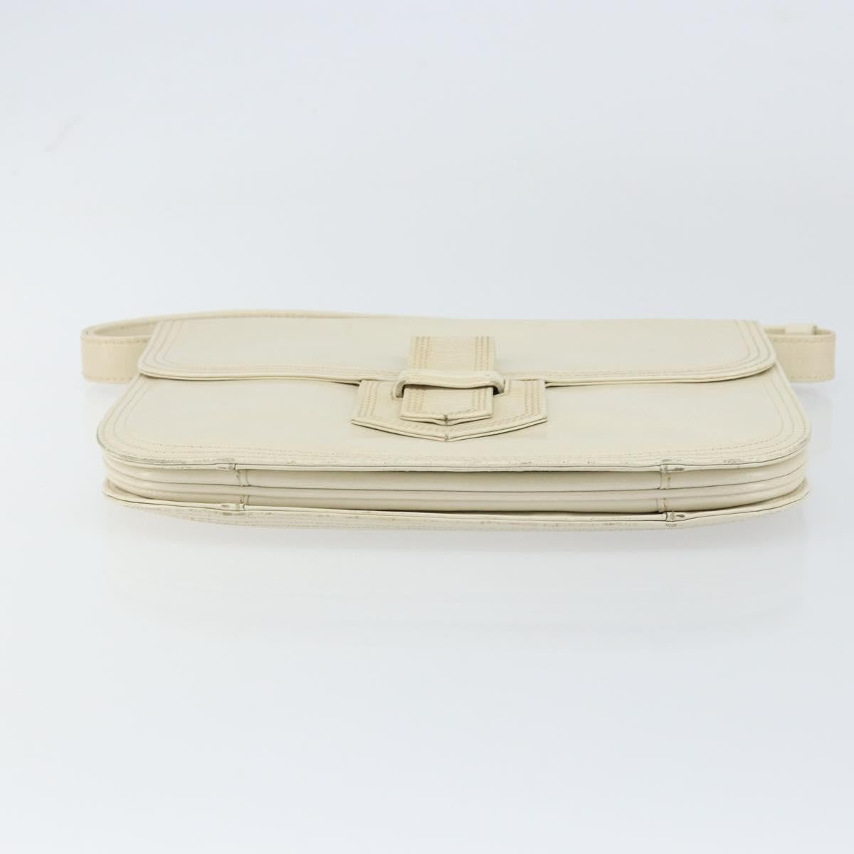 Saint Laurent Vintage Leather White Leather Shoulder Bag Bag (Pre-Owned)