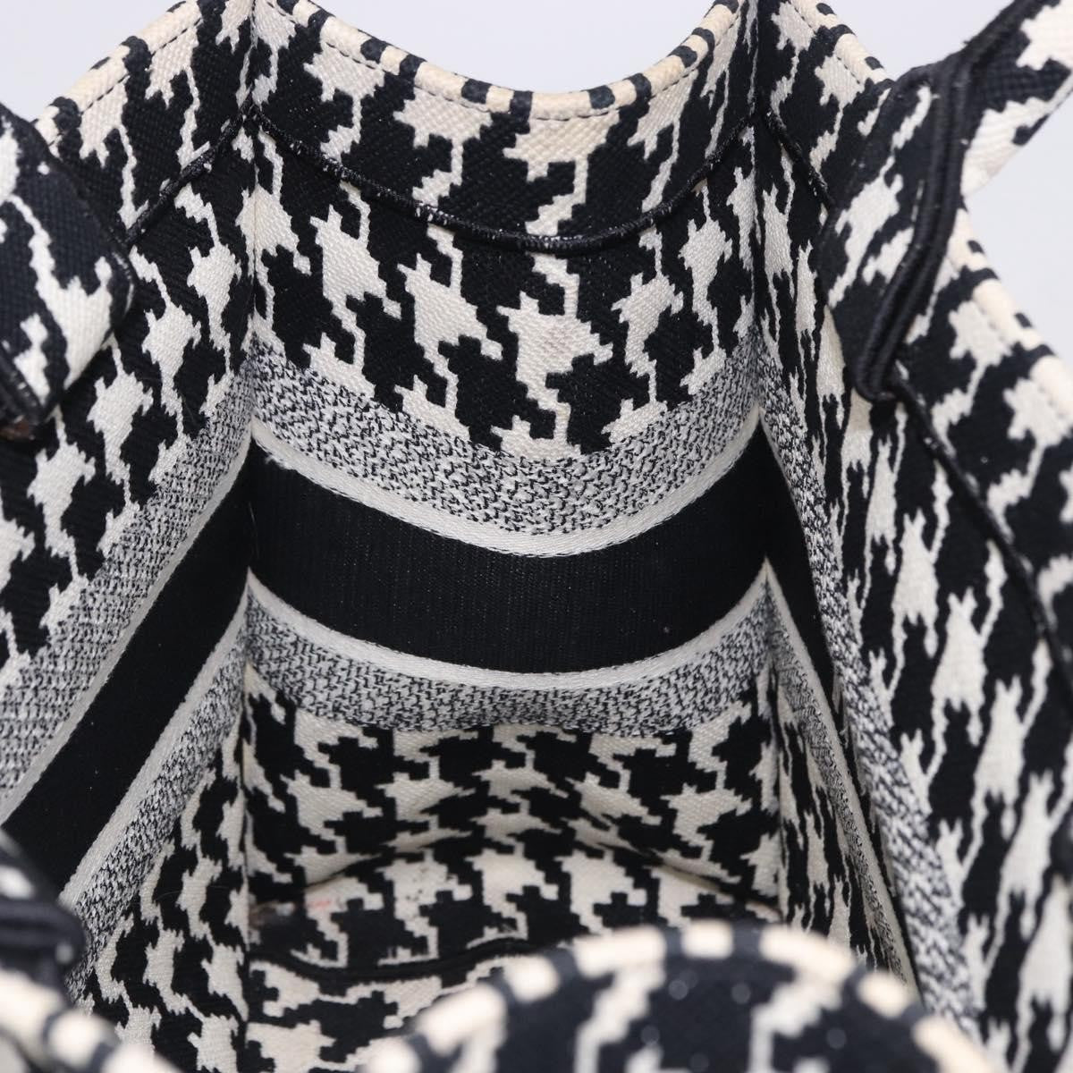 Christian Dior Book Houndstooth Canvas Black Canvas Tote Bag Bag (Pre-Owned)