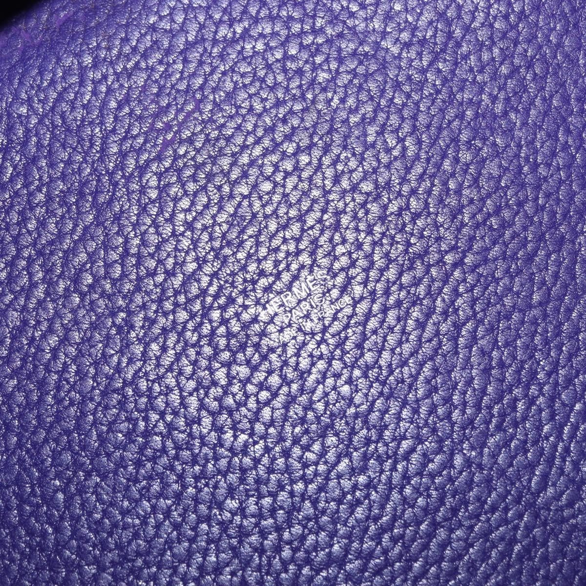 Hermes Picotin Lock Clemence Purple Leather Handbag (Pre-Owned)