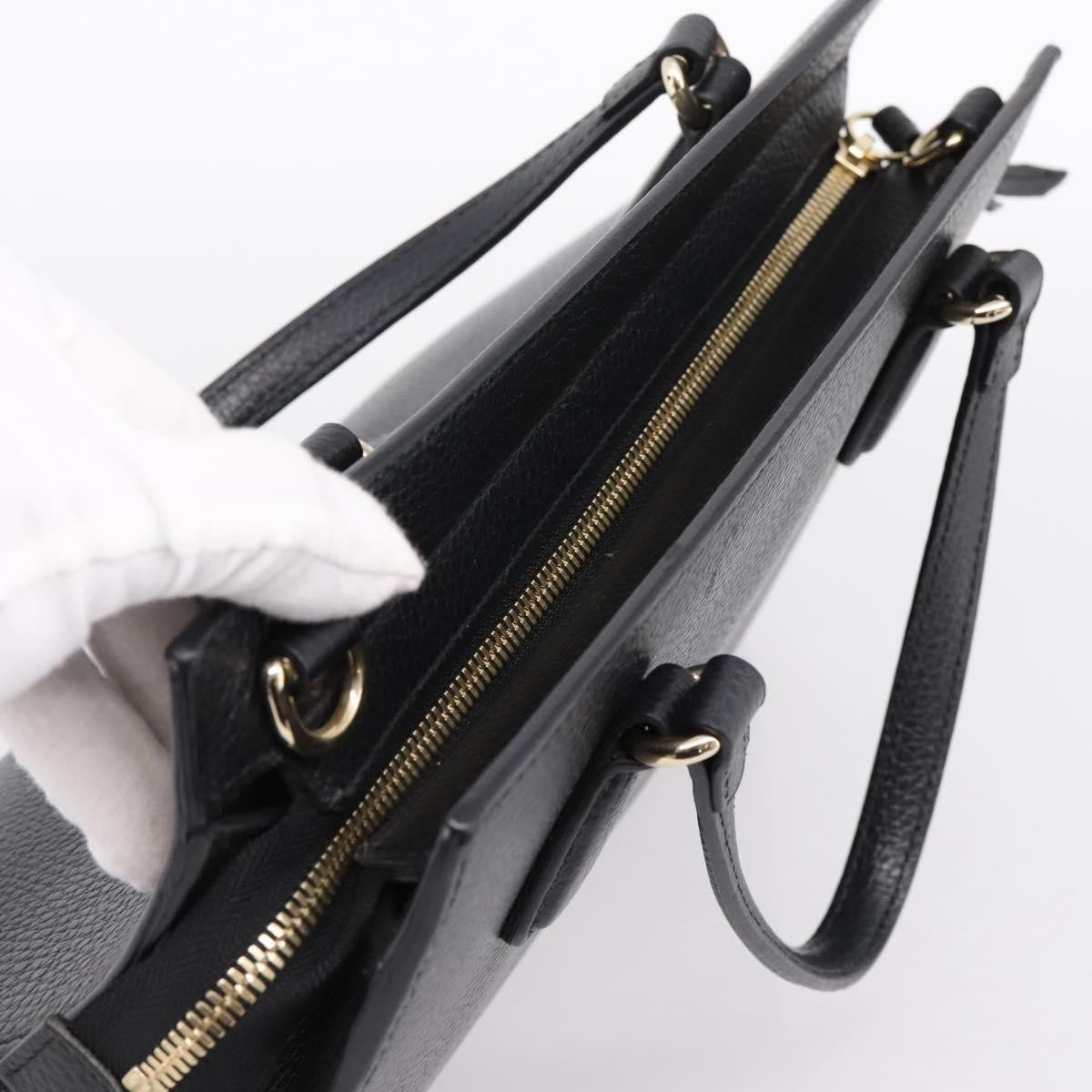Gucci Soho Convertible Top Handle Satchel Leather Black Leather Handbag (Pre-Owned)