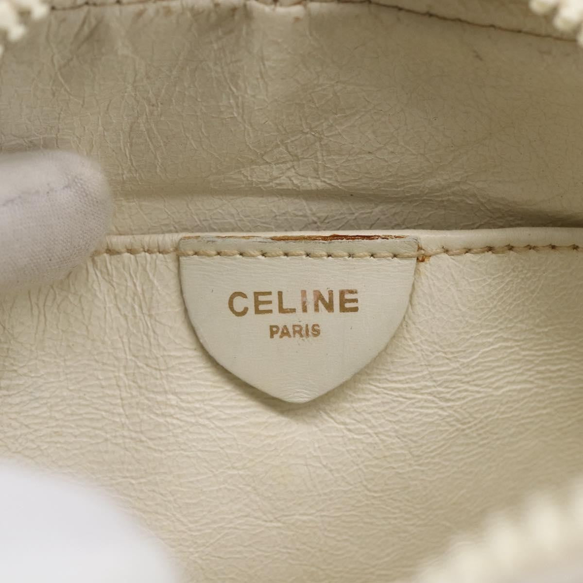 Celine Vintage Leather White Leather Shoulder Bag Bag (Pre-Owned)