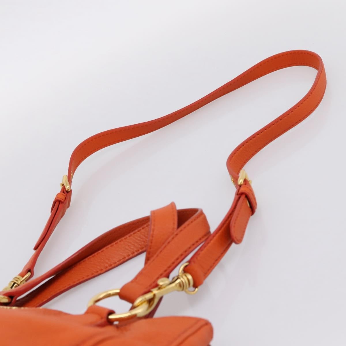 Miu Miu Caribou Convertible Tote Leather Orange Leather Handbag (Pre-Owned)