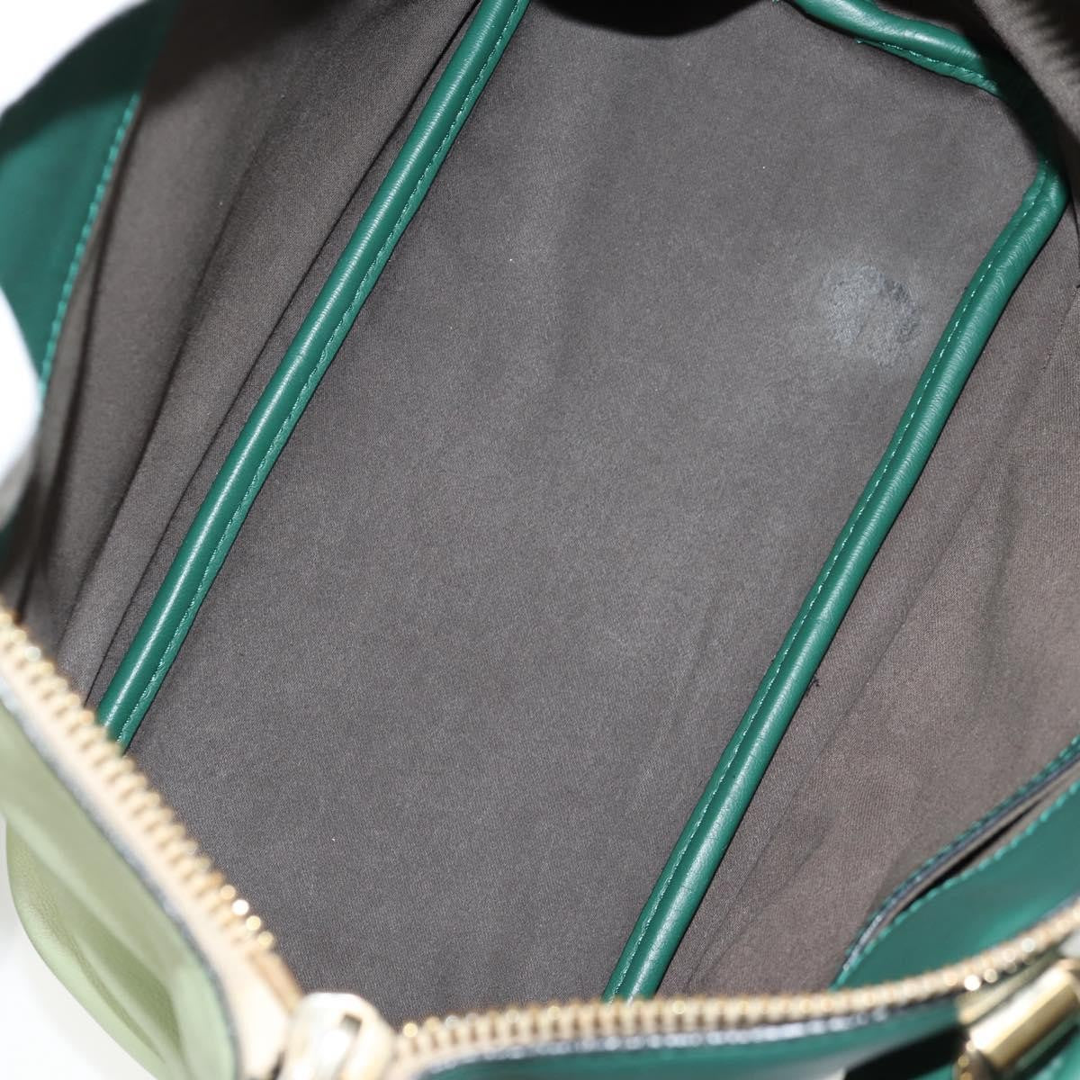 Chloe Bicolor Baylee Satchel Leather Green Leather Bag (Pre-Owned)