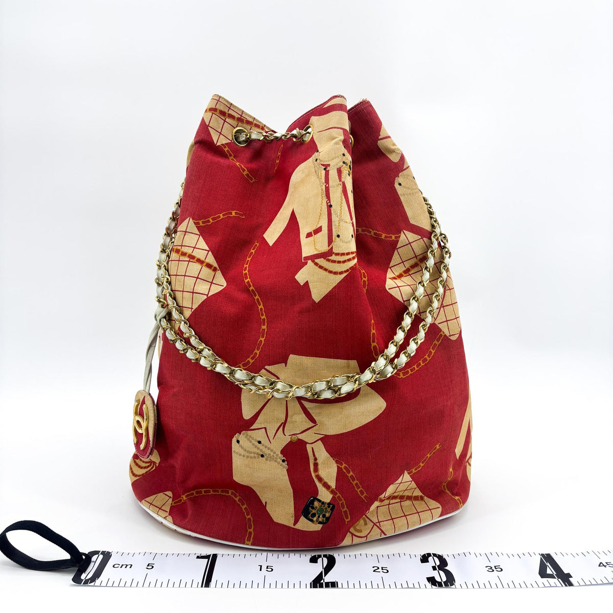 Chanel Miss Mademoiselle Shoulderbag Canvas Beige Canvas Shoulder Bag Bag (Pre-Owned)
