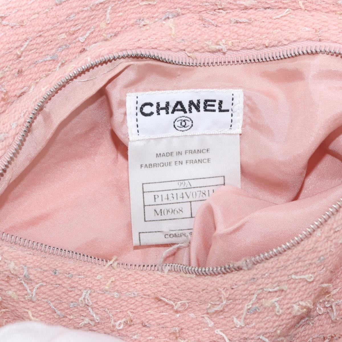 Chanel Shoulder Suede Patchwork Pink Tweed Shoulder Bag Bag (Pre-Owned)